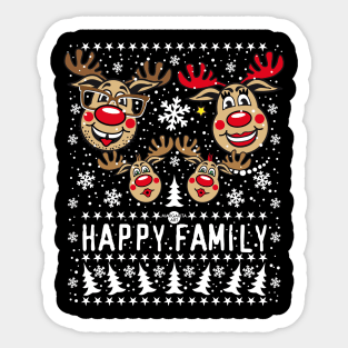 100 Reindeer Rudolph HAPPY FAMILY 2 Children Sticker